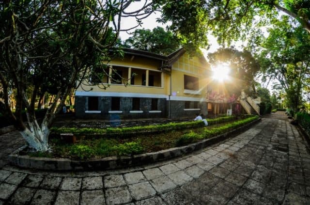 Bên ngoài biệt điện còn có rất nhiều cây cổ thụ với trên dưới 100 tuổi.